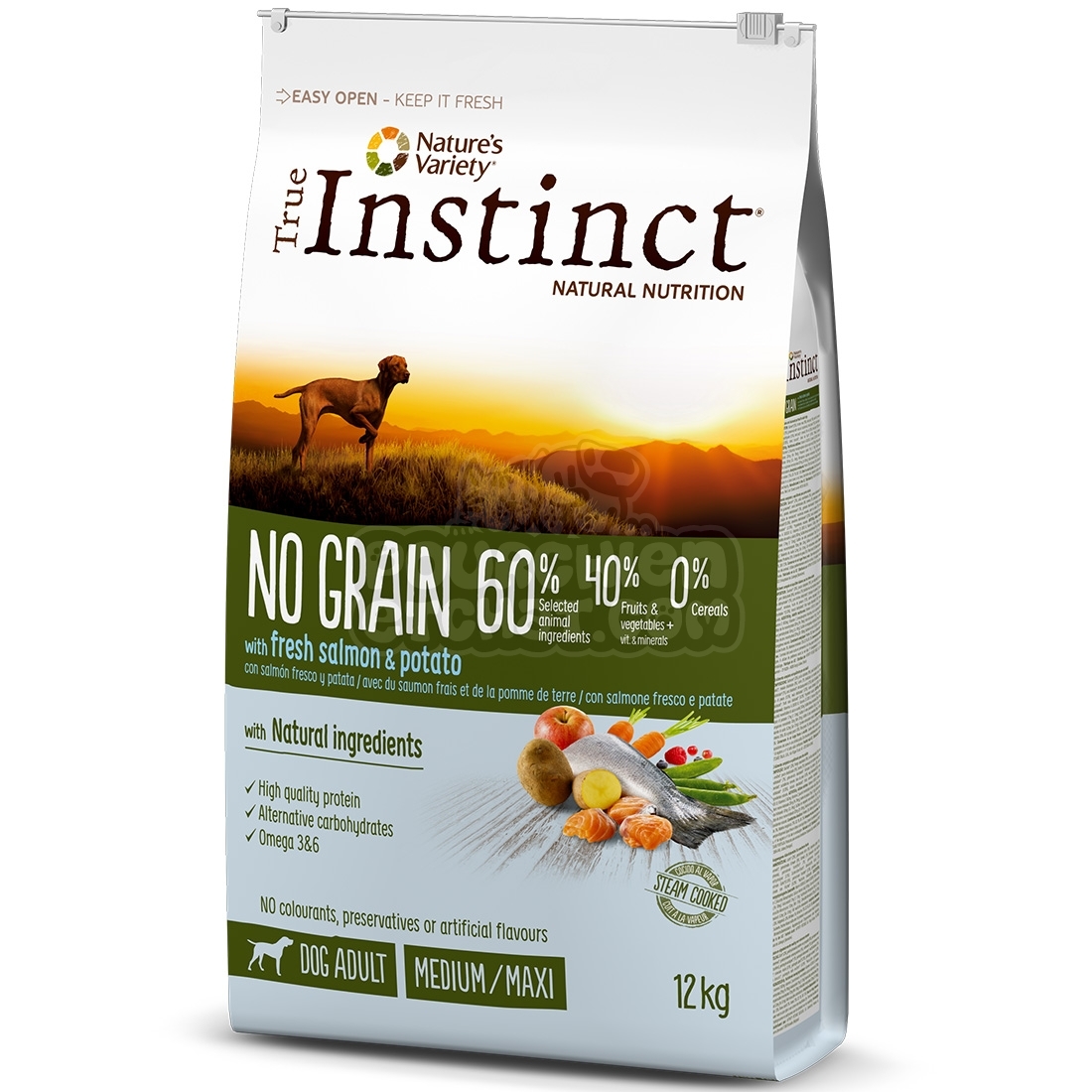 Croquettes chien True Instinct No Grain Medium Maxi Adult Salmon