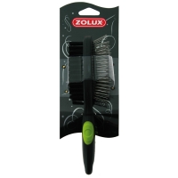 Brosse double pour chien en plastique