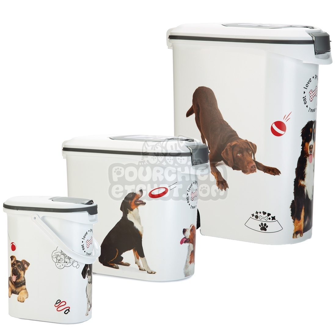 Stockage de grands sac de croquettes pour chien