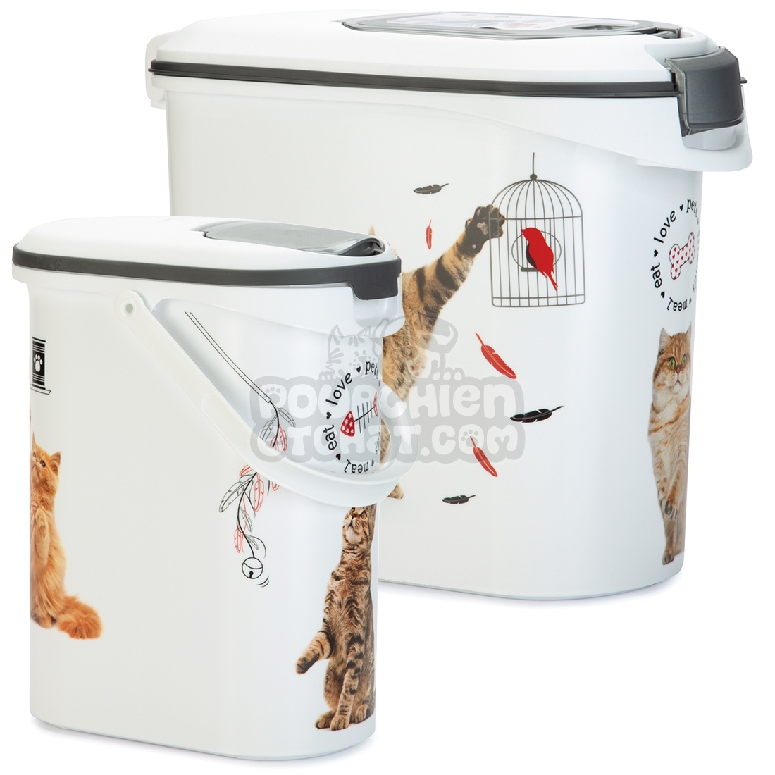 Boite à Croquettes Chat - 4,5 Litres - Boite Conteneur nourriture - Design  Chat - Cdiscount