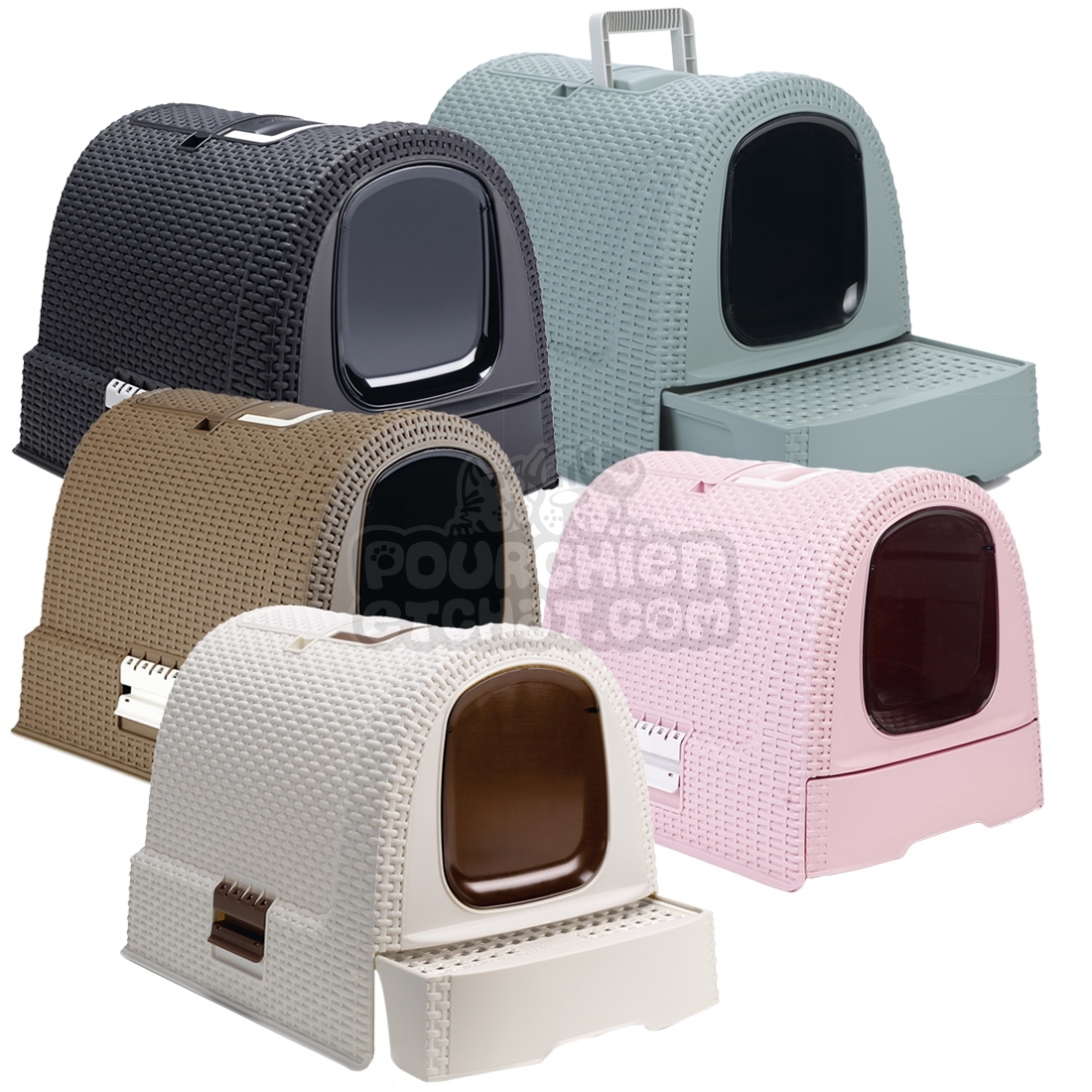 Maison de toilette pour chat Curver® anthracite : Maisons de