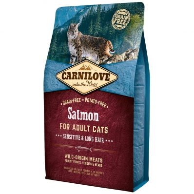 Croquettes chat CARNILOVE Adult Sensitive & Long Hair Salmon