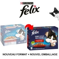 Sachets repas Felix Tendres Efill&eacute;s en Gel&eacute;e