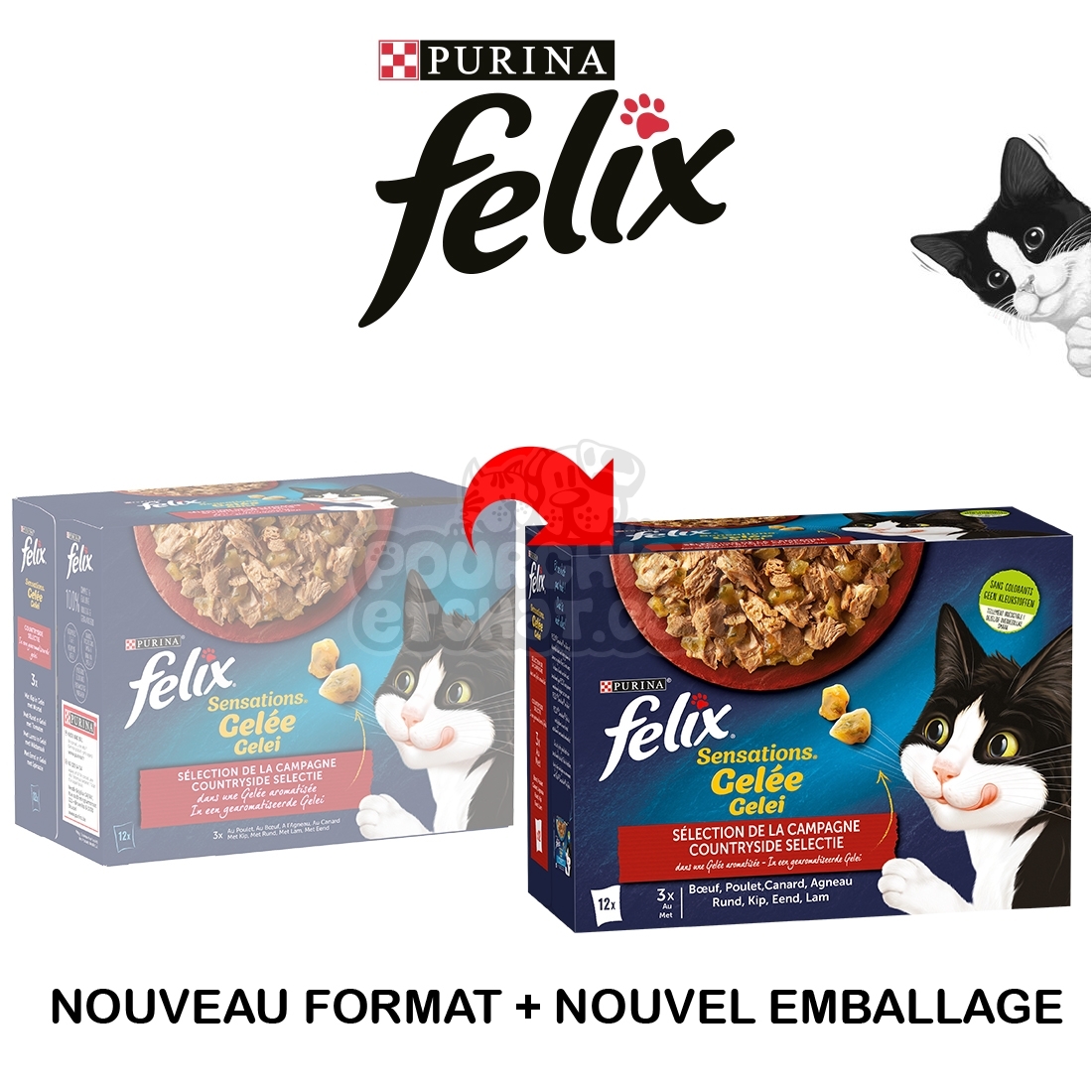 Sachets repas Felix Sensations en Gelée 