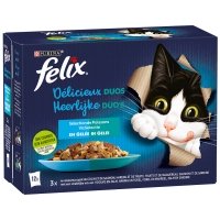 Sachets repas Felix Tendres Efill&eacute;s D&eacute;licieux Duos