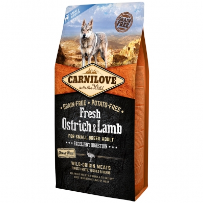 Croquettes chien CARNILOVE Adult Small Fresh Ostrich & Lamb