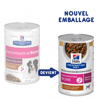 Boîtes Hill's Prescription Diet Canine Gastrointestinal Biome Stew