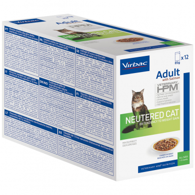 Sachets Repas Virbac Veterinary HPM Adult Neutered Cat au Saumon