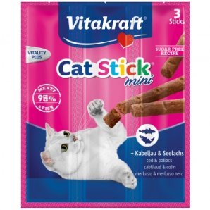 Friandises pour chat Vitakraft Cat-Stick Mini au Cabillaud et au Colin